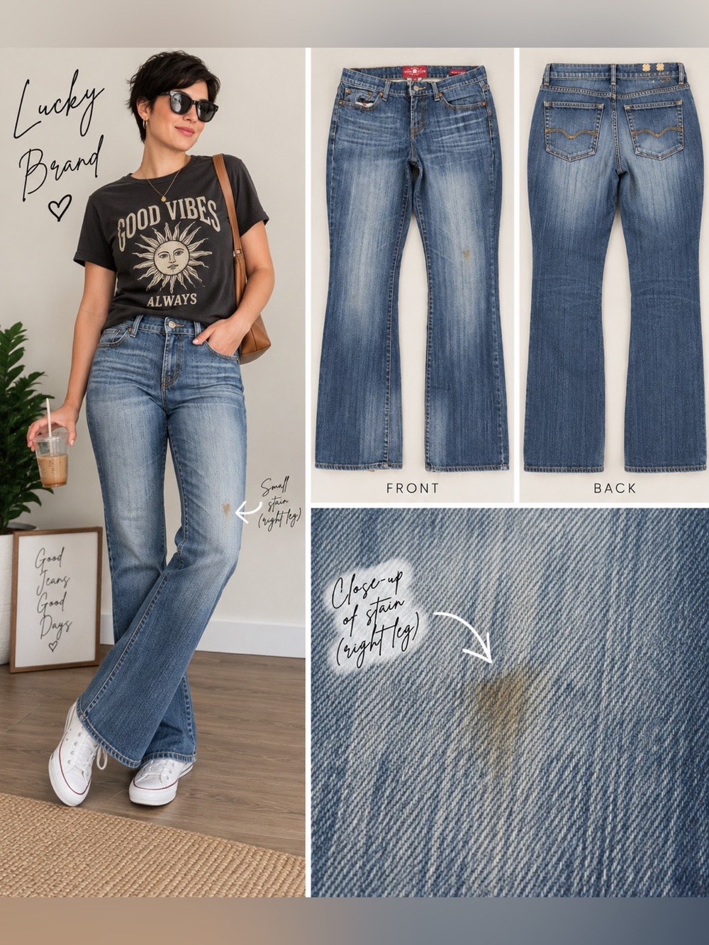 Lucky Brand Jeans Women’s 8/29 Regular Bootcut Blue Denim 31” Inseam